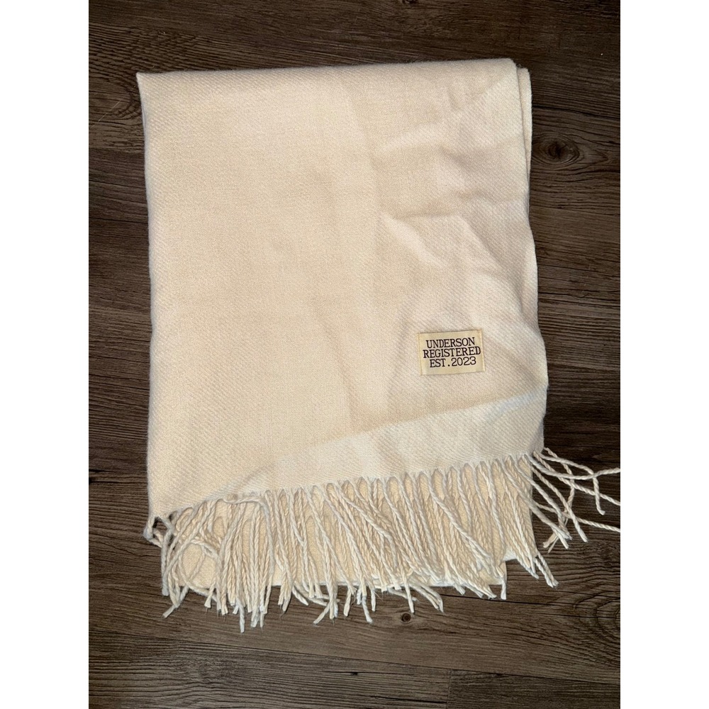Underson Registered Cream Off White Oversized Fringe Scarf Shawl 6ft Long